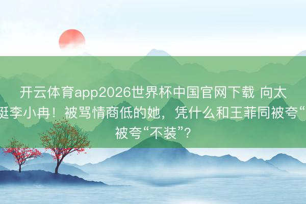 开云体育app2026世界杯中国官网下载 向太9字力挺李小冉！被骂情商低的她，凭什么和王菲同被夸“不装”？