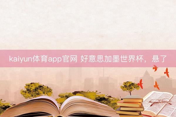 kaiyun体育app官网 好意思加墨世界杯,悬了